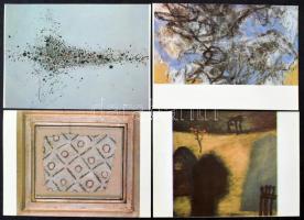 67 db modern művészeti képeslap felvágott és felvágatlan párokban a Mozgó Világ kiadásában (+ néhány reprint város): Hencze Tamás, Püspöky István, Váli Dezső, Szenes és sokan mások