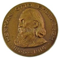 DN &quot;Hermann Ottó emlékérem 1835-1914&quot; egyoldalas, öntött bronz plakett (83mm) T:XF