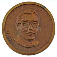 2000. &quot;Dr. Iván László 1900-1938 - Unitárius lelkésztanár / A Bibliás ember születésének 100. évfordulójára&quot; kétoldalas, öntött bronz plakett (88-89mm) T:XF