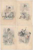 12 db RÉGI erotikus motívum képeslap / 12 pre-1945 erotic motive postcards