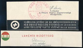 1949 A Lánchíd Bizottság fejléces kivágása kartonon Gál György miniszteri tanácsos aláírásával + Svájci Segély kivágás aláírással