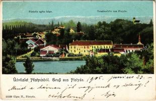 1905 Pöstyén, Piestany; látkép. Gipsz H. kiadása / Totalansicht / general view (EK)