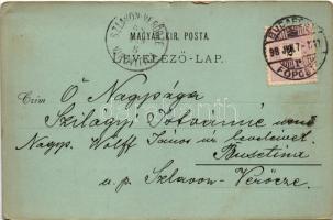 1898 (Vorläufer) Budapest XIV. Ős-Budavár, Kimenet este. Edgar Schmidt 375. (kis szakadás / small te...