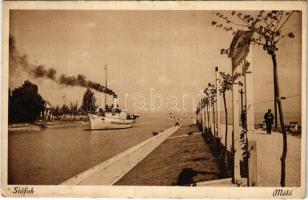 1930 Siófok, balatoni móló, gőzhajó (EK)