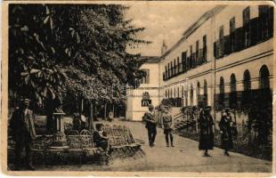 1925 Szliács, Sliac; Promenáda / sétány, park, szálloda / promenade, hotel, park (Rb)