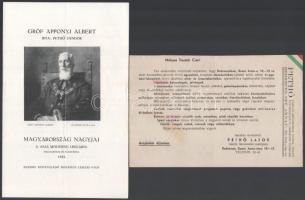 1934 3 fejléces számla és reklám levél (Magyar Telefon Hírmondó és Rádió Rt., nyilvános óra oszlop t...