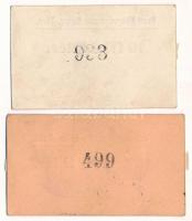 Budapest ~1919. 10f + 20f "Pesti Könyvnyomda Részv. Társ." szükségpénz T:AU falc
Adamo BU...