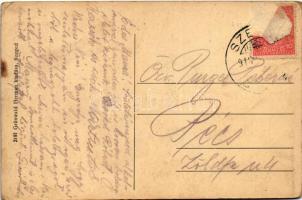 1918 Szeged, Schäffer palota, Kiss Mór, Schön Jenő és Singer üzlete. Grünwald Herman kiadása (Rb)