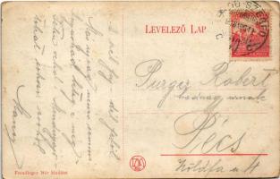 1918 Szond, Sonta; Szentháromság tér, templom. Freudinger Mór kiadása + "BROD-SZEGED 30." ...