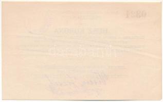 Zirc 1919. 20K "Zirczi Járási Takarékpénztár Pénztári-Jegye" T:AU 
Hungary / Zirc 1919. 2...