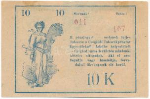 Cegléd 1919.05.31. 10K "Czegléd Városi Pénztár" pénzjegy szárazbélyegzővel T:F fo.
Adamo ...