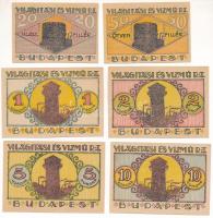 Budapest 1920. "Világítási és Vízmű R.T." 20f + 50f + 1K + 2K + 5K + 10K T:UNC,AU 
Adamo ...