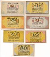 Székesfehérvár 1921. 10f + 20f + 50f + 1K + 2K + 3K + 5K "Légszeszgyár és Vegyiművek Részvénytá...