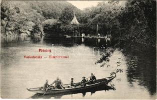 1907 Pozsony, Pressburg, Bratislava; Vaskutacska, csónakázók / Eisenbrünnel (Eisenbründl) / Zelezná Studienka / lake, boats