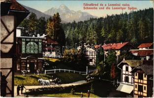 1907 Tátrafüred, Schmecks, Smokovec (Magas-Tátra, Vysoké Tatry); Lomnici csúcs. Cattarino S. utóda Földes Samu kiadása / Lomnitzer Spitze (Rb)