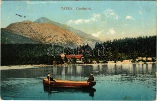 1910 Tátra, Magas-Tátra, Vysoké Tatry; Csorba tó. Feitzinger Ede kiadása. / Strbské pleso / lake (fl)