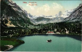 Tátra, Magas-Tátra, Vysoké Tatry; Poprádi-tó. Cattarino S. kiadása 246. sz. / Popper-See / Popradské pleso / lake