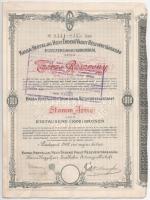 Budapest 1908. "Kassa-Hegyaljai Helyi Érdekű Vasút Részvénytársaság" törzsrészvénye 1000K-...