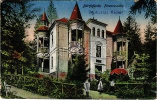 Bártfafürdő, Bardejovské Kúpele, Bardiov, Bardejov; Ferencz Villa. Fürdőigazgatóság kiadása / villa