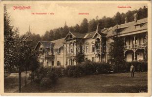 1916 Bártfafürdő, Bardejovské Kúpele, Bardiov, Bardejov; Dr. Blumenfeld, Antal és Erzsébet villa. Eschwig Ede és Hajts kiadása, Hajts Kornél felvétele / villas