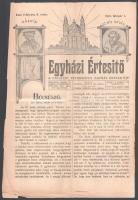 1912 A ceglédi Egyházi Értesítő c. folyóirat I. évf 8. szám. kis szakadással 4p. helyi reklámokkal