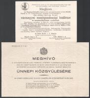 cca 1930 5db meghívó Leventenap, vármegyei mezőgazdasági kiállítás, fehérvári huszárok, kolozsvári e...