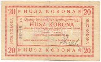 Sárospatak 1919. 20K szárazpecséttel, "02016" sorszámmal, aláírásokkal T:F
Adamo SÁR-4.2