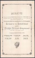 1909 Borászati tétel: Törvényjavaslat a természetes borok védelméről + Meghívó Borvásárral és Borkiá...