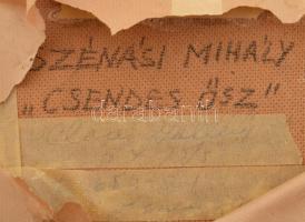 Szénási Mihály (1925-): Csendes ősz. Olaj, farost. Jelezve balra lent. Hátoldalán autográf feliratta...