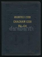 Goldberger Izidor (1876-1944): Chacham Cebi Budán. A címlap rajza Goldberger Erzsike munkája. Bp.,[1920], Szerzői, (Franklin-ny.), 1 t.+75 p. Első kiadás. Kiadói, vaknyomásos egészvászon kötésben, jó állapotban.   Számozott (497./500) példány, kézzel számozott példány, a szerző aláírásával.   A szerző tatai rabbi volt, a holokauszt áldozata lett. Ritka!