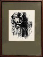 Barcsay Jenő (1900-1989): Női alakok. Szitanyomat, papír, jelzett, üvegezett fakeretben, 20×16,5 cm