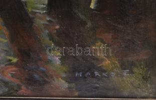 Markó Ernő (1868-1945): Fények. Olaj, vászon, jelzett, javított. Dekoratív fakeretben, 73,5×60 cm