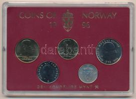 Norvégia 1996. 50ö-20K (5xklf) forgalmi sor műanyag tokban T:UNC Norway 1996. 50 Öre - 20 Kroner (5xdiff) coin set in original plastic case C:UNC