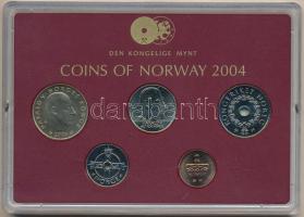 Norvégia 2004. 50ö-20K (5xklf) forgalmi sor műanyag tokban T:UNC Norway 2004. 50 Öre - 20 Kroner (5xdiff) coin set in original plastic case C:UNC