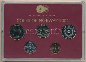 Norvégia 2005. 50ö-20K (5xklf) forgalmi sor műanyag tokban T:UNC Norway 2005. 50 Öre - 20 Kroner (5xdiff) coin set in original plastic case C:UNC