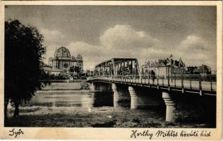 1937 Győr, Horthy Miklós közúti híd, zsinagóga (fl)