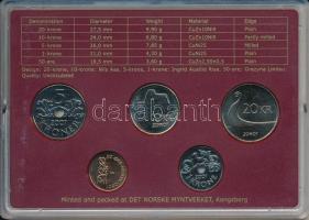 Norvégia 2007. 50ö-20K (5xklf) forgalmi sor műanyag tokban T:UNC Norway 2007. 50 Öre - 20 Kroner (5x...