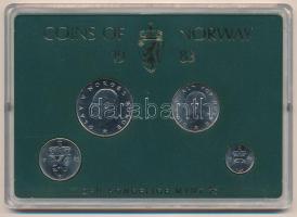 Norvégia 1983. 10ö-5K (4xklf) forgalmi sor műanyag tokban T:UNC  Norway 1983. 10 Öre - 5 Kroner (4xdiff) coin set in original plastic case C:UNC