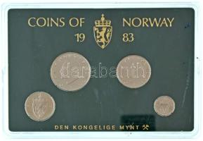 Norvégia 1983. 10ö-5K (4xklf) forgalmi sor műanyag tokban T:UNC  Norway 1983. 10 Öre - 5 Kroner (4xdiff) coin set in original plastic case C:UNC