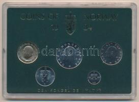 Norvégia 1984. 10ö-10K (5xklf) forgalmi sor műanyag tokban T:UNC Norway 1984. 10 Öre - 10 Kroner (5x...