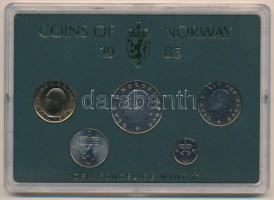 Norvégia 1985. 10ö-10K (5xklf) forgalmi sor műanyag tokban T:UNC Norway 1985. 10 Öre - 10 Kroner (5xdiff) coin set in original plastic case C:UNC