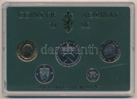 Norvégia 1986. 10ö-10K (5xklf) forgalmi sor műanyag tokban T:UNC Norway 1986. 10 Öre - 10 Kroner (5xdiff) coin set in original plastic case C:UNC