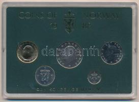 Norvégia 1988. 10ö-10K (5xklf) forgalmi sor műanyag tokban T:UNC Norway 1988. 10 Öre - 10 Kroner (5xdiff) coin set in original plastic case C:UNC