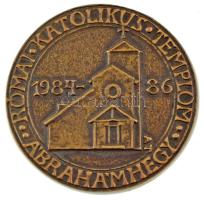 Asszonyi Tamás (1942-) 1986. &quot;Római Katolikus Templom Ábrahámhegy / Domus mea, Domus orationis vocatibur - Máté 21,13&quot; kétoldalas bronz emlékérem (65mm) T:XF