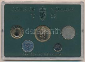 Norvégia 1989. 10ö-10K (5xklf) forgalmi sor műanyag tokban T:UNC Norway 1989. 10 Öre - 10 Kroner (5xdiff) coin set in original plastic case C:UNC