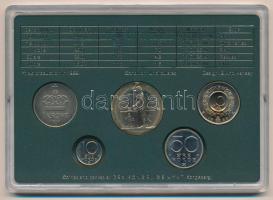Norvégia 1989. 10ö-10K (5xklf) forgalmi sor műanyag tokban T:UNC Norway 1989. 10 Öre - 10 Kroner (5x...