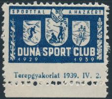 1939 &quot;Sporttal a hazáért&quot; Duna Sport Club 1929-1939 levélzáró