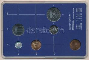 Hollandia 1982. 5c-2 1/2G (5xklf) forgalmi sor műanyag tokban, pénzverdei zsetonnal T:UNC a tok egyi...