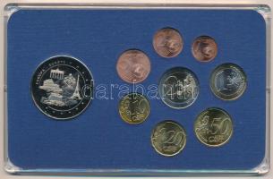 Ausztria 2021. 1c-2E (8xklf) forgalmi sor műanyag tokban, emlékzsetonnal T:UNC a tokon karc
Austria...