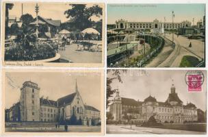 21 db RÉGI külföldi város képeslap vegyes minőségben / 21 pre-1945 European town-view postcards in mixed quality